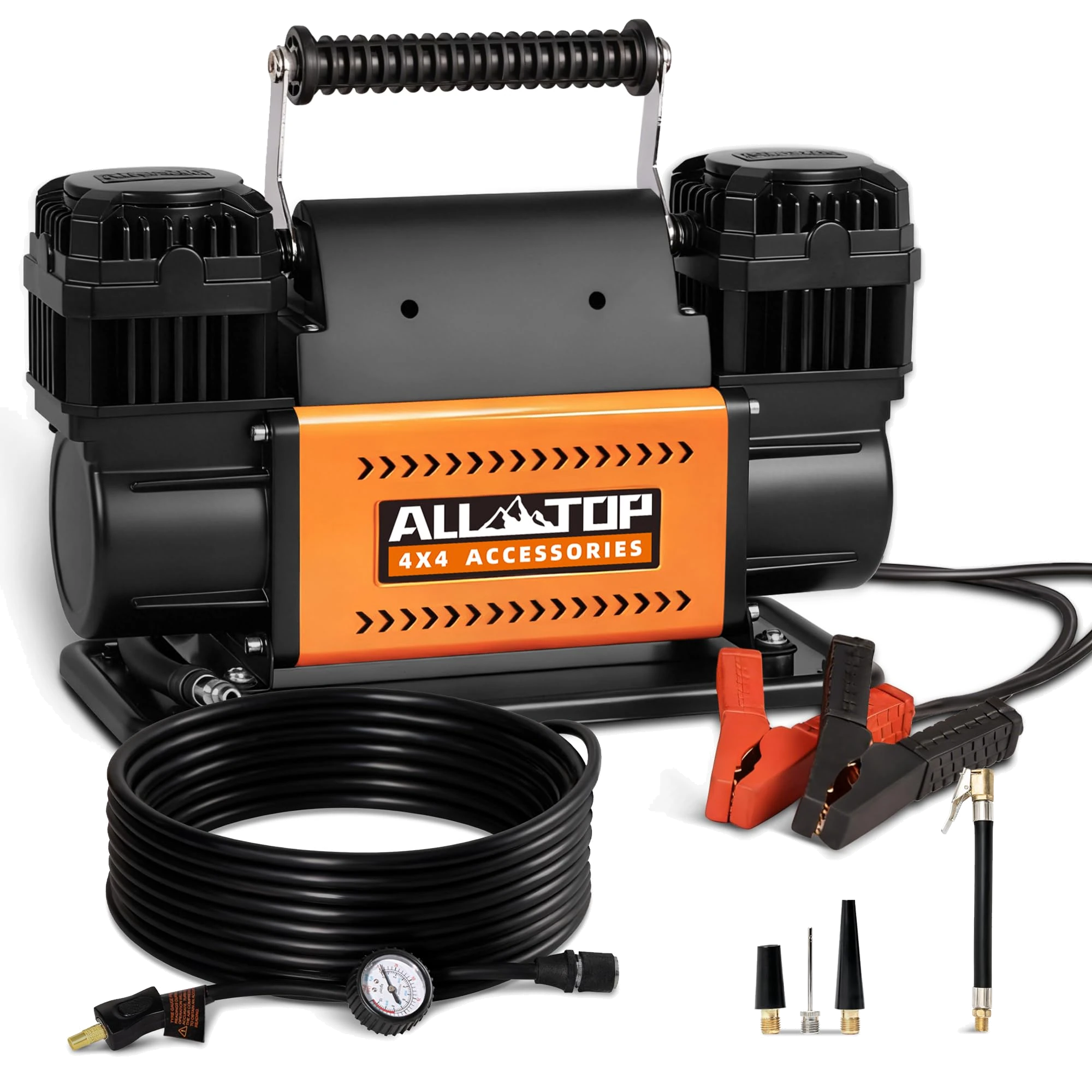 ALL-TOP dual-cylinder 12V tire inflator, studio view