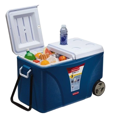 Ice chest cooler box with drinks and food