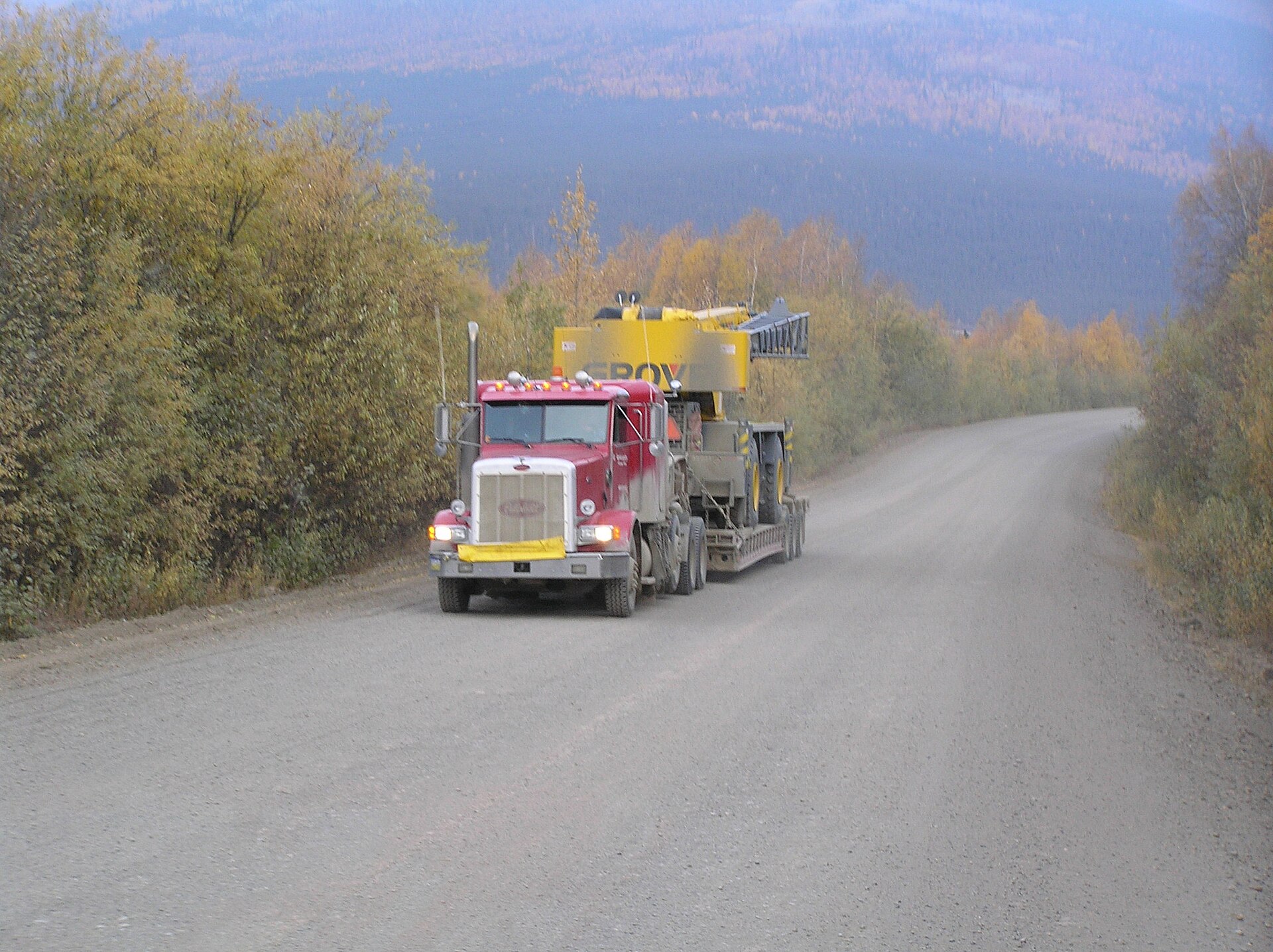 Red Peterbilt on the Dalton Highway