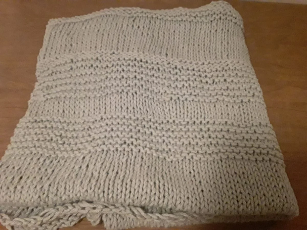 Knit blanket in the bunk